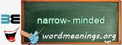 WordMeaning blackboard for narrow-minded
